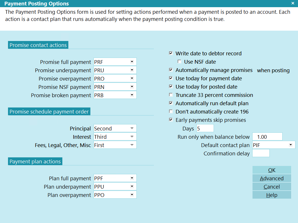 Payment Posting Options Collect Help